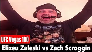 UFC Vegas 100 Elizeu Zaleski TKOs Zach Scroggin LIVE REACTION [upl. by Yajnas]