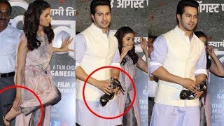 Varun Dhawan holds Alia Bhatts sandal in his hand [upl. by Anerok13]