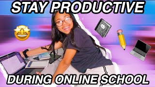 THE BEST ONLINE SCHOOL PRODUCTIVITY TIPS  How to stay focused working from home during quarantine [upl. by Tat]