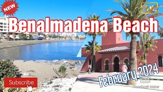 Benalmadena Beach February 2024  Promenade  Travel destination  Malaga  Spain  4K [upl. by Mchenry570]