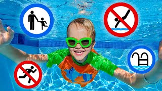 Chris learns safety rules in the pool  Useful story for kids [upl. by Anavlis]