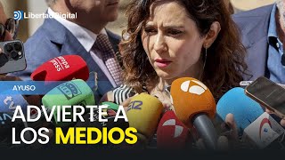 Ayuso lanza una advertencia a los medios de comunicación que quotno sean del gusto del Gobiernoquot [upl. by Liagaba512]