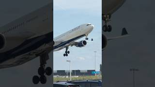 AIRBUS A330302 DELTA AIR LINES AMSTERDAM TO DETROIT TAKEOFF SCHIPHOL  PLANE SPOTTING  N825NW [upl. by Clementis]