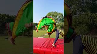 Cover dekhkar kon kon aya gymnast acrobatics action stunt viralshorts couplegoals backflip [upl. by Haberman673]