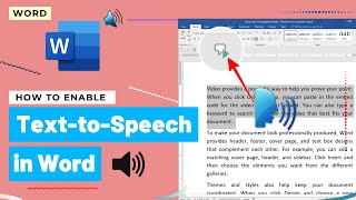 HOW TO ENABLE TEXTTOSPEECH IN MICROSOFT WORD  Microsoft Office Tutorials  Windows 10 Explore [upl. by Dadirac789]