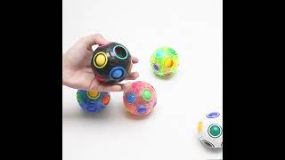 Educational Sensory Toy Magic Football Shape Rainbow Puzzle Cube Fidget Magic Bean Rotating Cube [upl. by Riplex]