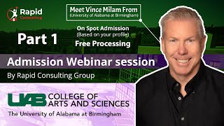 UAB Admission Webinar Session Part 1 By Rapid Consulting Group studyabroad Freeprocessing [upl. by Aela]