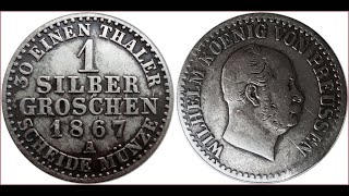 1 silbergroschen 1867 Kingdom of Prussia [upl. by Bigelow]