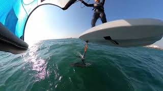 Wing Foiling off Worthing 19th September and nigh on my first foiling gybe [upl. by Mloc694]