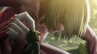 The Female Titan spares Armin  AruAni Armin x Annie Moment English Dub [upl. by Porcia]