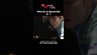 Mima Ito vs Satsuki Odo WTT Fukuoka 2024 👍 shorts tabletennis short mimaito [upl. by Ahsrav651]