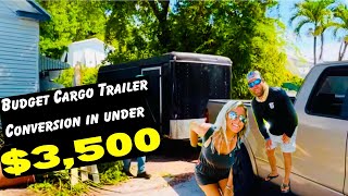 Cargo Trailer Camper Conversion BUDGET BUILD Day 4 Walls and Ceiling [upl. by Wollis]