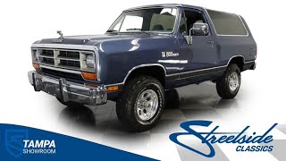 1988 Dodge Ramcharger 4X4 4693TPA for sale  Charlotte Atlanta Dallas Tampa Phoenix Nashv [upl. by Aliab]