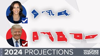 2024 Election Projections for Ala Fla Md Okla DC Mo Mass Tenn [upl. by Yalahs]