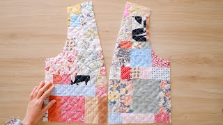 Look how I transform my scrap fabric into a beautiful patchwork quilting vest [upl. by Nahtanohj385]