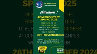 Comsats admission 202425comsats university admission openlife at comsatspublic universities pak [upl. by Allecsirp271]