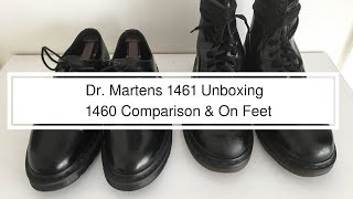 Dr Martens 1461 Mono Black Unboxing  1460 Comparison  On Feet [upl. by Fine343]