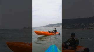 While traveling in the sea our kayak capsized ytshorts latestpost trending kayak vizagbeach [upl. by Lepine323]