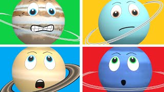 Planets and their Rings for Kids  Solar System for Kids [upl. by Young]