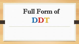 Full Form of DDT  Did You Know [upl. by Yuria]