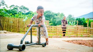 Build bamboo wallsHarvest A Lot Of Persimmons Fruit Go To Market Sell make baby walkers from PVC [upl. by Shalne45]