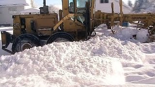 Road Grader Plowing Snow After a Huge Snowfall  Kimberley British Columbia [upl. by Leila859]