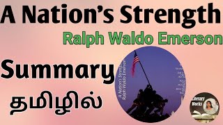 A Nations Strength by Ralph Waldo Emerson Summary in Tamil [upl. by Godfrey]