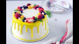 How to make Eggless Fresh Fruit Cake with Whipped Cream [upl. by Yemac455]