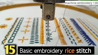 Basic embroidery stitch for beginners  Machine embroidery for beginners  embroidery stitch [upl. by Rufford]