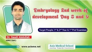 Embryology 2nd week of development Day 8 and 9 [upl. by Kenn]