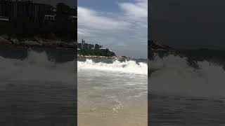 Deburan ombak di pantai shek o shekobeach videoshort vlog shaukeiwan [upl. by Eneluqcaj747]