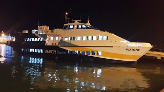 Viaggio di ritorno TrapaniFavignana con scalo a Levanzo con laliscafo Platone in notturna [upl. by Eiblehs]