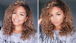 How To Clipin Curly Extensions for 3b 3c Hair Bella Kurls  Ashley Bloomfield [upl. by Maghutte]