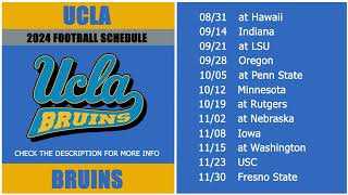 2024 UCLA Bruins Football Schedule [upl. by Stelle]