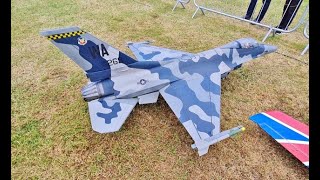 16 SCALE SKYMASTER F16 FIGHTING FALCON RC  160 GBOOSTER TURBINE  STEVE AT WESTON PARK  2022 [upl. by Tremml]