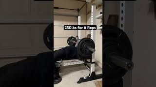 Barbell Bench Press 250lbs for 6 Reps [upl. by Ahsait]