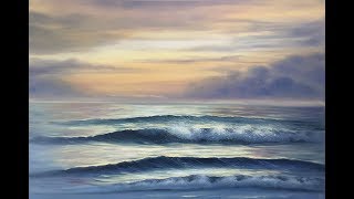 Seascape Oil Painting Timelapse  Eternal Start Sunrise over the Ocean Painting [upl. by Berget]