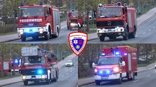 🚒 LF 1612  TLF 2450  DLK 2312  GWL 1  GWG 2  DekonP  GWAS Feuerwehr Hermsdorf [upl. by Pratte]