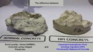 Cementaid Hydrophobic Pore blocking Ingredient Waterproof Concrete vs Integral Plasticiser Concrete [upl. by Gitlow434]