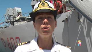 Marina Militare  Io Catia donna ufficiale e ora comandante di nave Libra [upl. by Daenis]