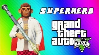 GTA 5 Superhero Tryouts amp Online Funny Moments NEXT Trains Car Bomb Poo Mechanic Banana Bus [upl. by Nimajnab]