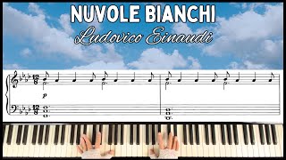 Ludovico Einaudi  Nuvole Bianchi with sheet piano tutorial [upl. by Akeber]