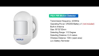 Accessory KERUIP831 PIR Motion Detector install the battery [upl. by Abra629]