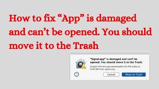 App Is Damaged And Can’t Be Opened You Should Move It To The Trash [upl. by Atinuj]