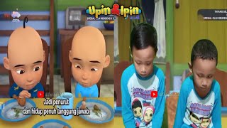 Upin Ipin sedih Kak Ros pergi  Kompilasi Tiru Aksi Upin Ipin [upl. by Ultan]