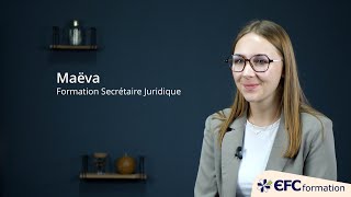 Maëva sest formée à distance au métier de Secrétaire Juridique avec EFCformation [upl. by Aire]