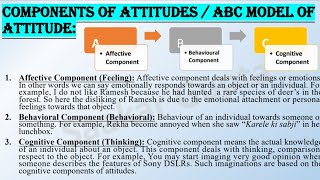 Components of attitude  ABC model of attitude  Organizational behaviour [upl. by Anayia]