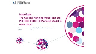 The General Planning Model and the PRECEDEPROCEED Planning Models in more detail [upl. by Devinne]