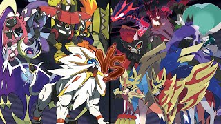 Pokemon Legendary Battle Galar Legendaries Vs Alola Legendaries Sword and Shield [upl. by Akeimahs132]