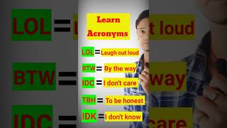 Learn Common Acronyms shorts english englishlanguagelearnenglish vocabulary basicenglish [upl. by Eadrahc]